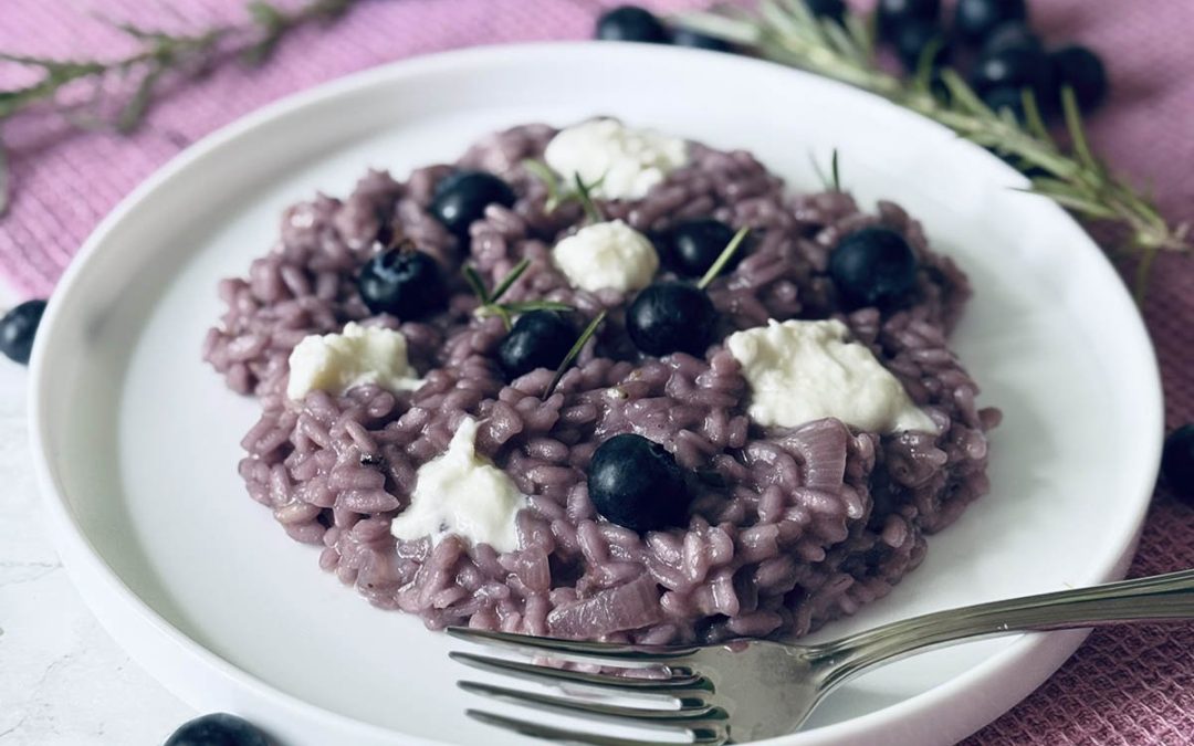 Risotto aux myrtilles (Risotto italien aux myrtilles fraîches)