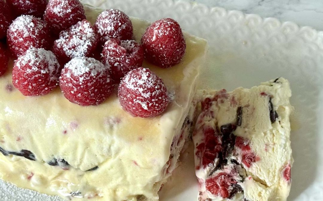 Semifreddo au chocolat et à la framboise (dessert glacé italien facile)
