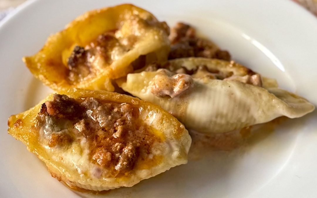 Conchiglioni al Forno (coquilles italiennes farcies à la sauce à la viande)