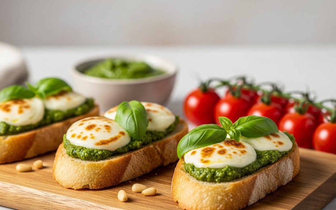 La bruschetta pesto mozza parfaite : le secret de l’oncle pour des tartines croustillantes