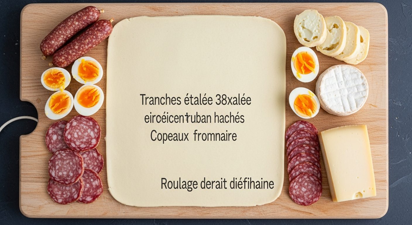 Pâte carrée 38 cm garnie pour sandwich napolitain