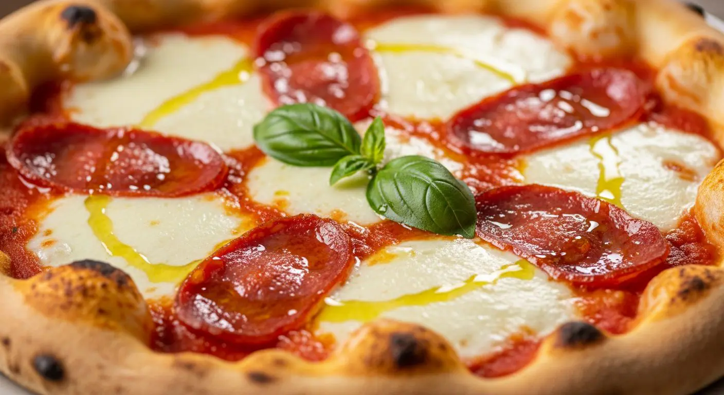 Pizza maison spianata piccante et mozzarella cuite