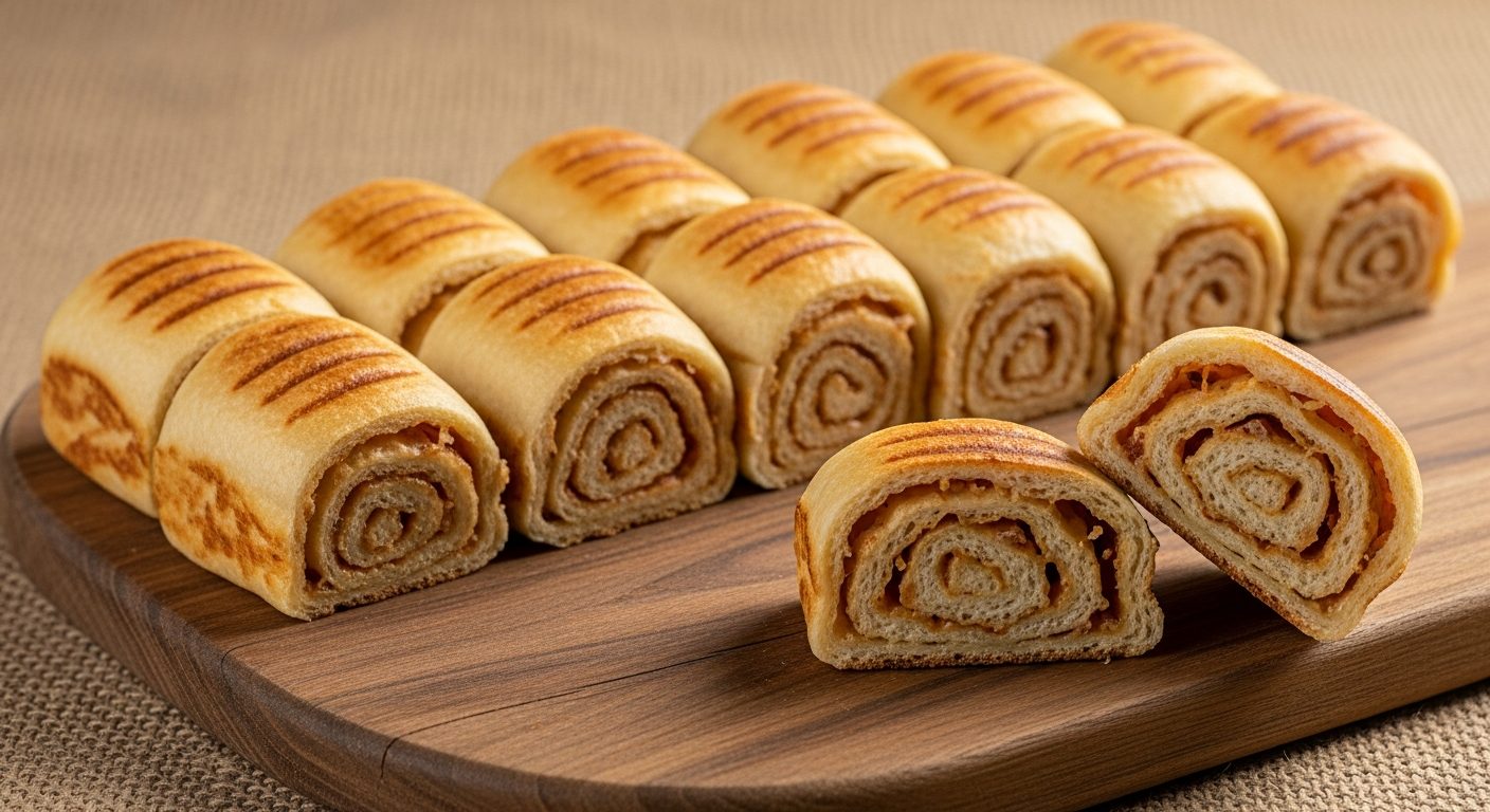 Dix sandwichs napolitains dorés prêts à déguster
