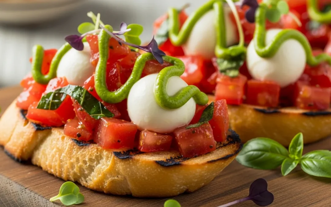 Bruschetta tomate mozzarella pesto : la recette croustillante en 15 minutes