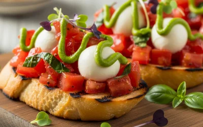 Bruschetta tomate mozzarella pesto : la recette croustillante en 15 minutes