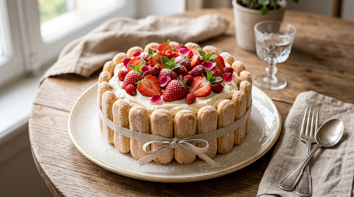 Charlotte aux fraises mascarpone : la recette inratable sans cuisson