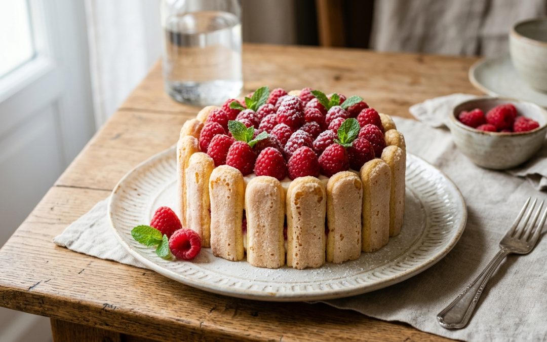 Charlotte aux framboises mascarpone : la recette inratable à la crème ferme