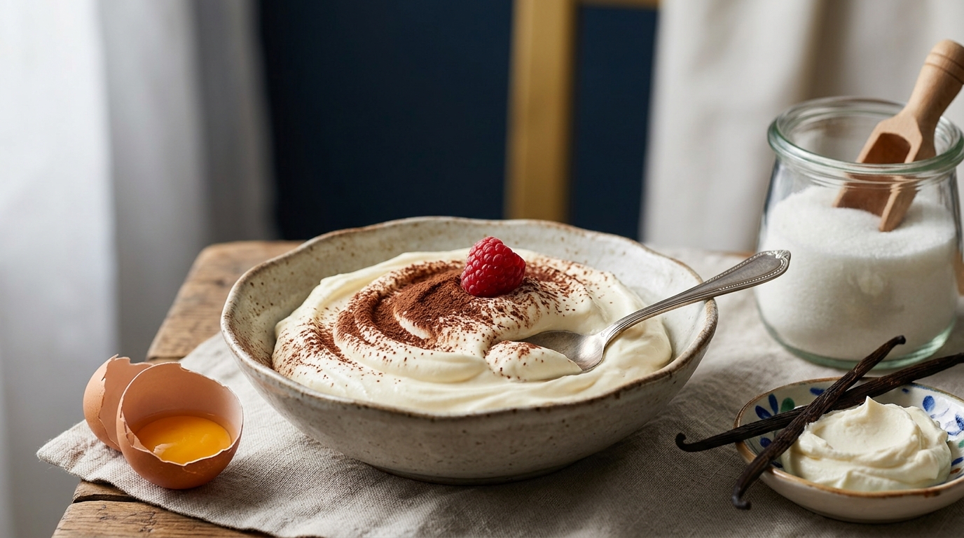 Comparatif visuel textures crémeux mascarpone selon ratios 50/50 et 70/30