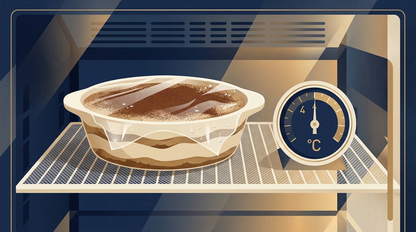 Conservation tiramisu fraise réfrigérateur 4°C film alimentaire