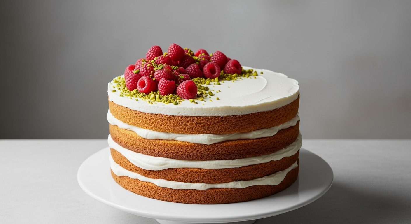 Gâteau d'anniversaire mascarpone framboise style pâtissier