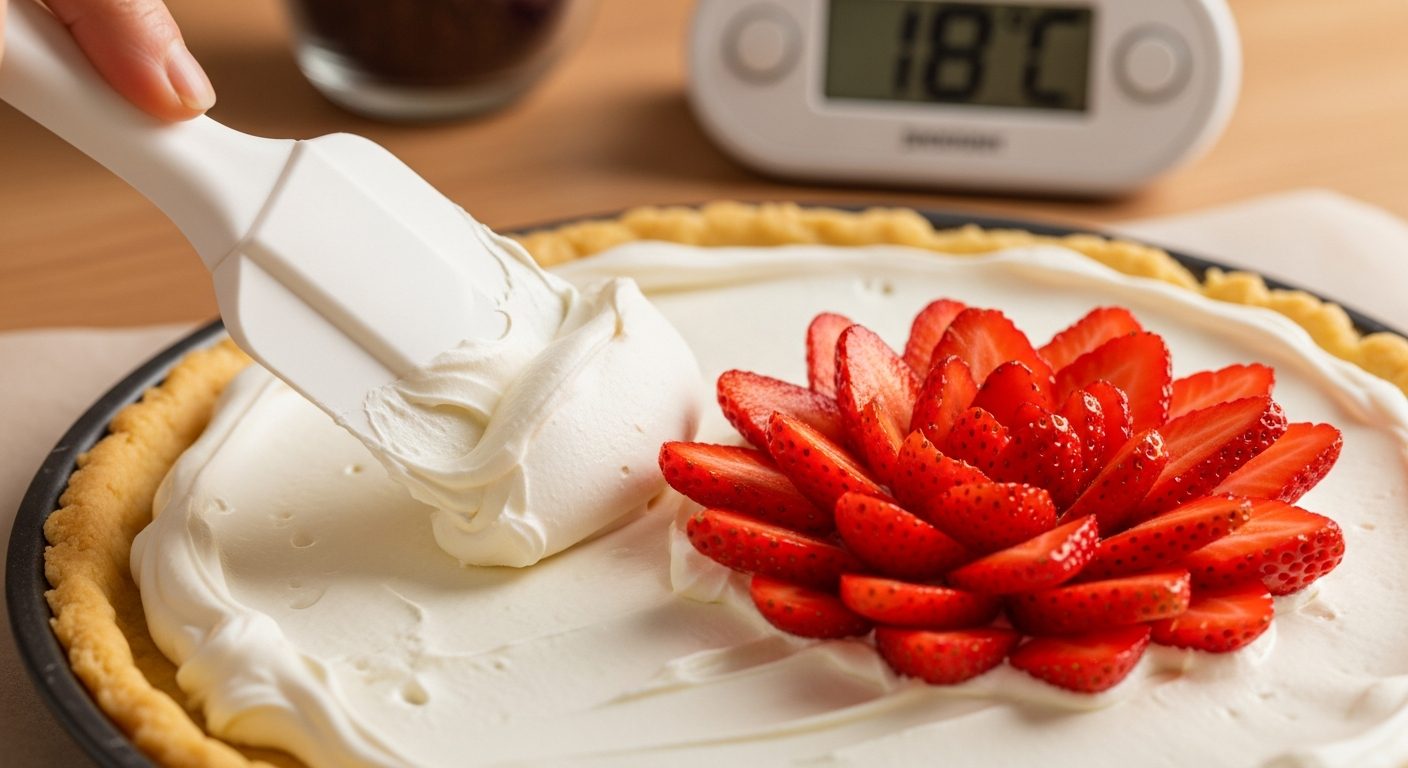 Montage tarte fraise mascarpone crème onctueuse et fraises fraîches
