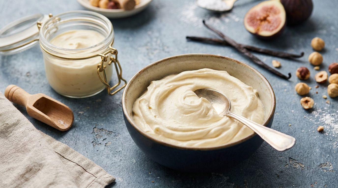 Schéma technique rattrapage crème mascarpone grainée bain-marie