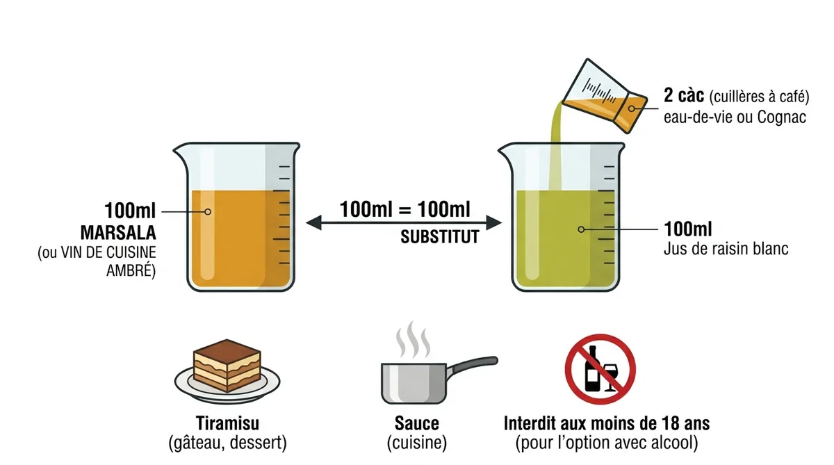 Schéma proportions substitution marsala 1 pour 1 et jus de raisin