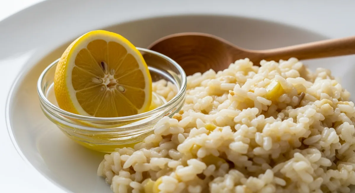 Schéma explicatif du déglacage et équilibre acide dans un risotto