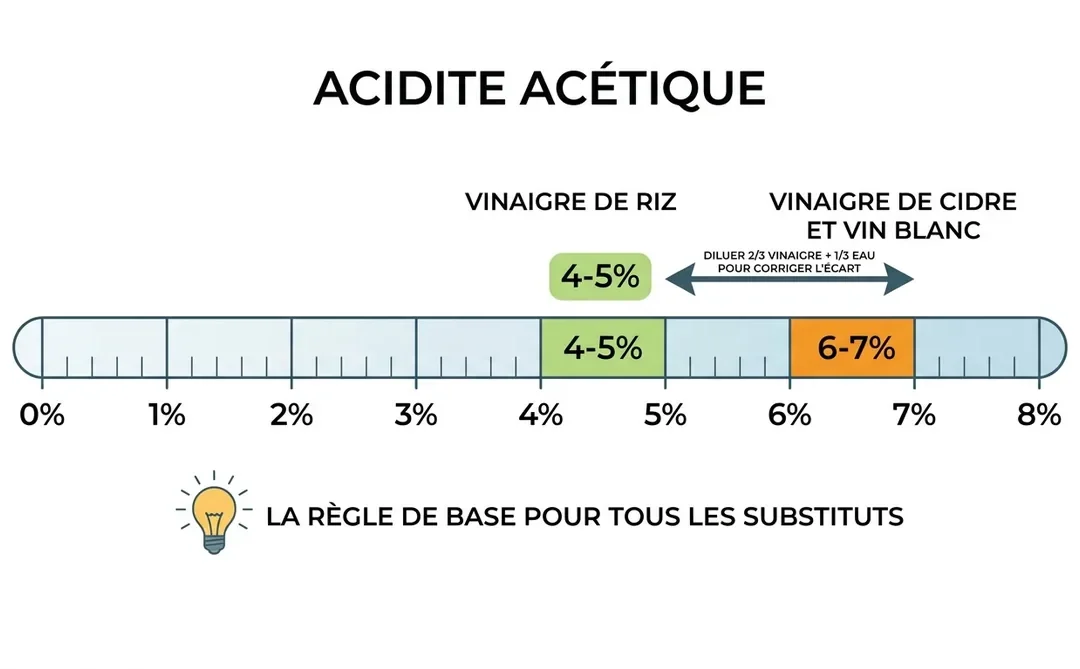 Par quoi remplacer le vinaigre de riz : substituts et dosages exacts