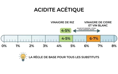 Par quoi remplacer le vinaigre de riz : substituts et dosages exacts