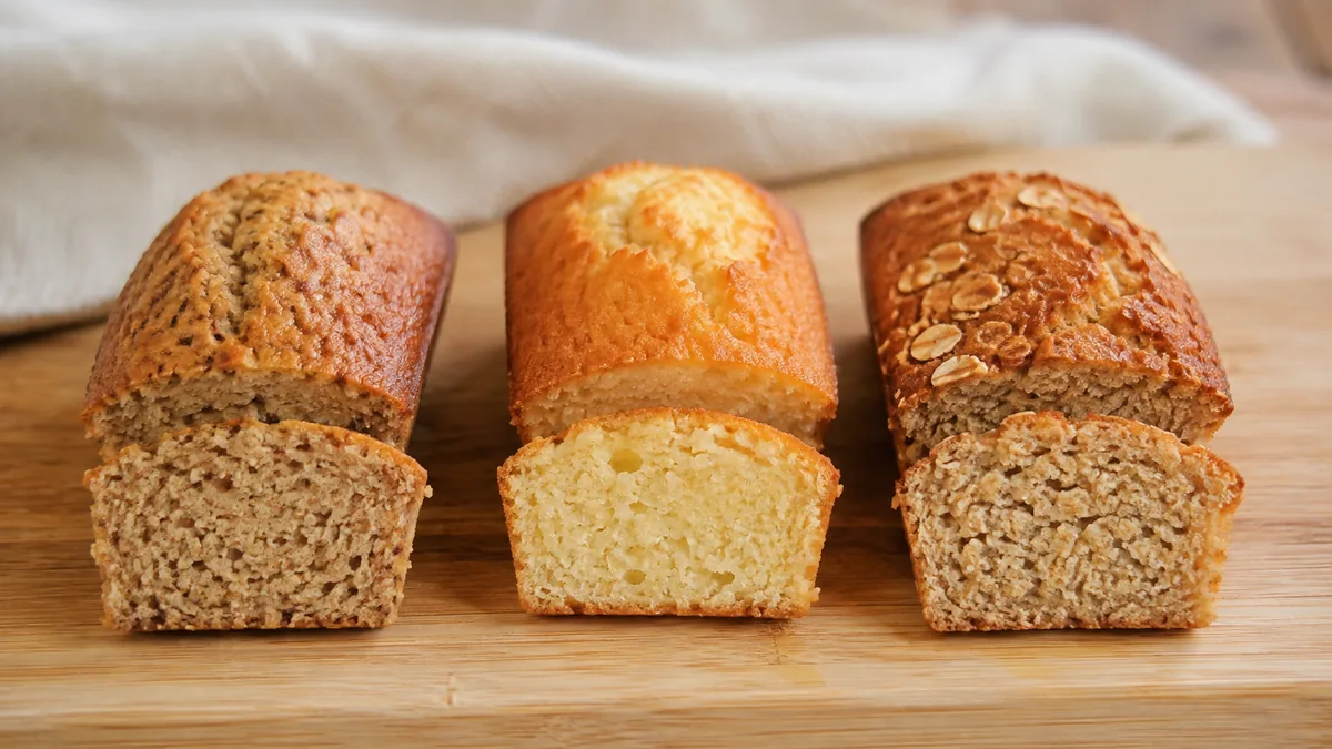 Comparaison de trois gâteaux réalisés avec différents substituts de poudre d'amande