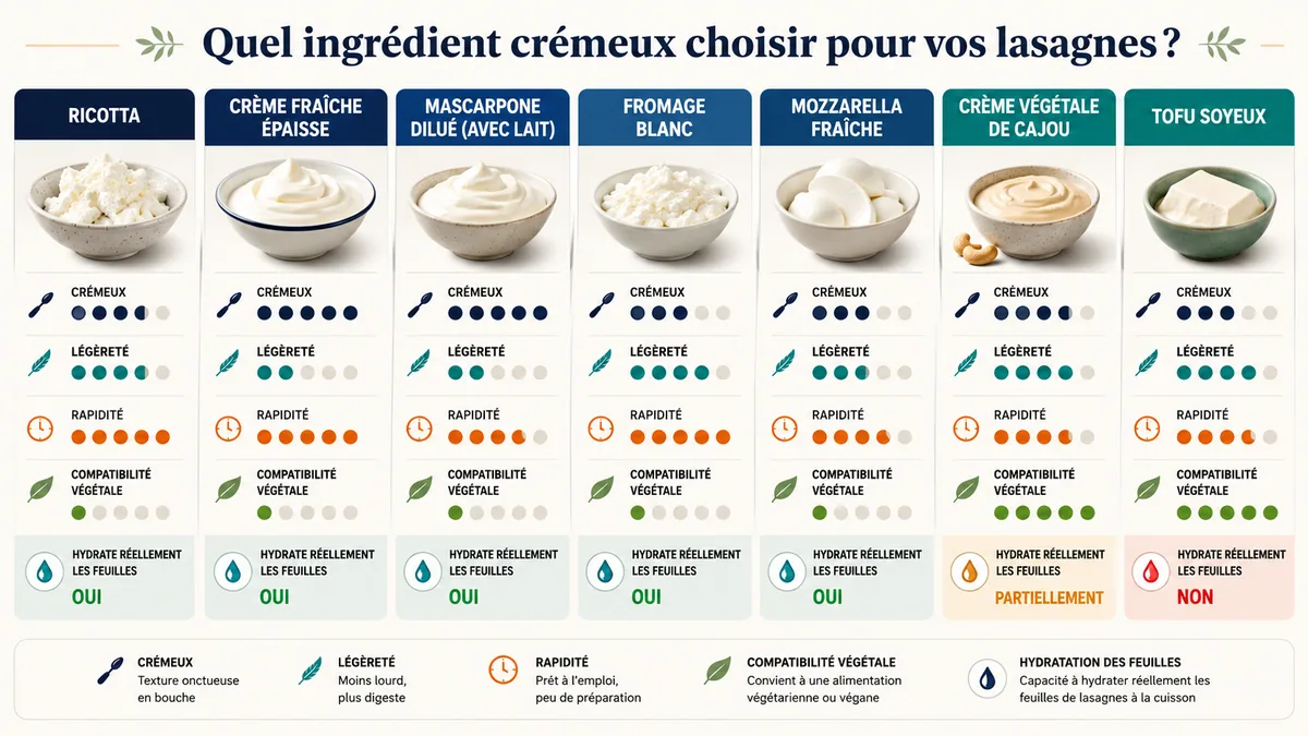Comparatif des substituts de béchamel pour lasagnes