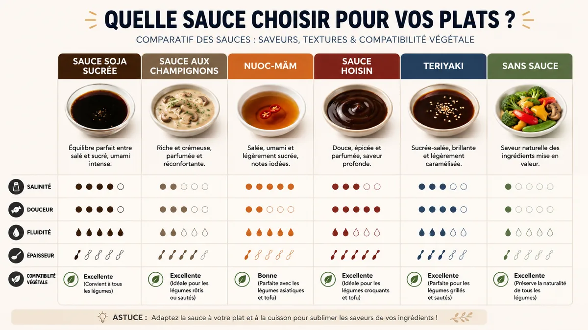 Comparatif visuel des substituts de sauce huître