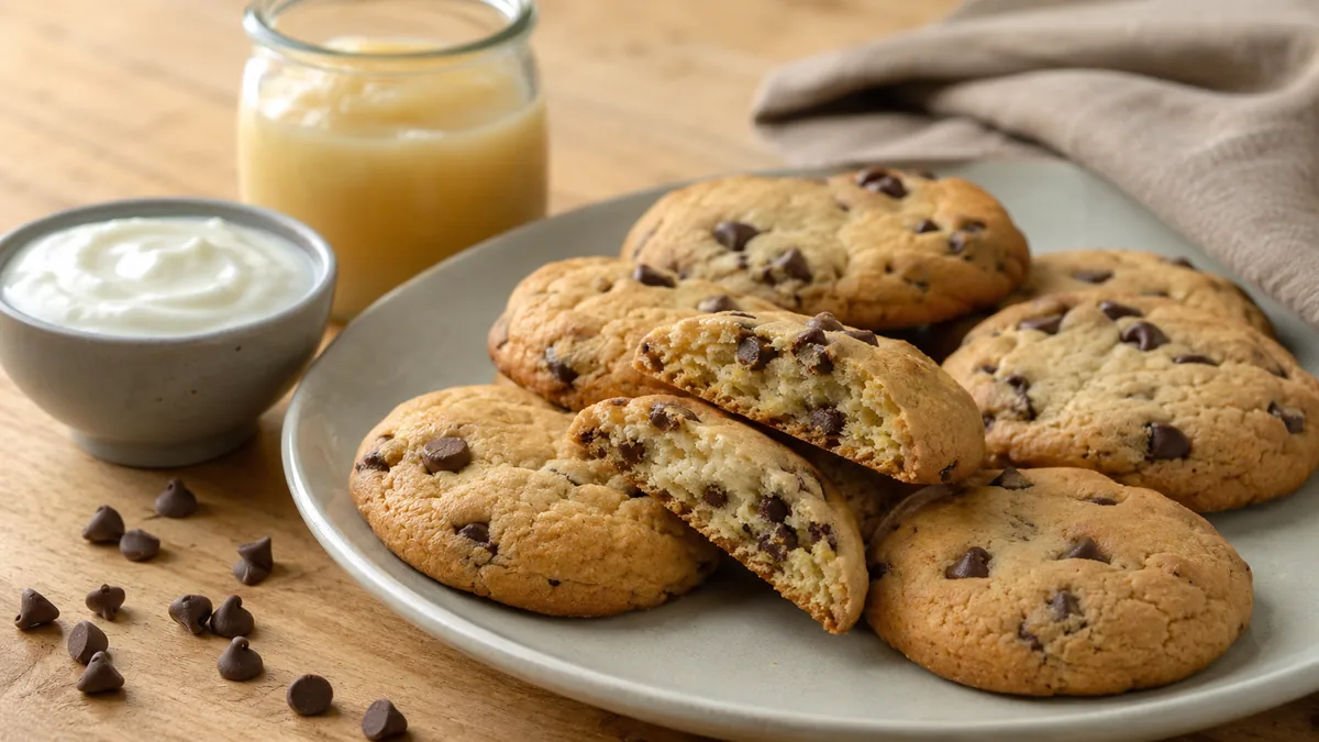 Cookies sans beurre au yaourt au cœur moelleux