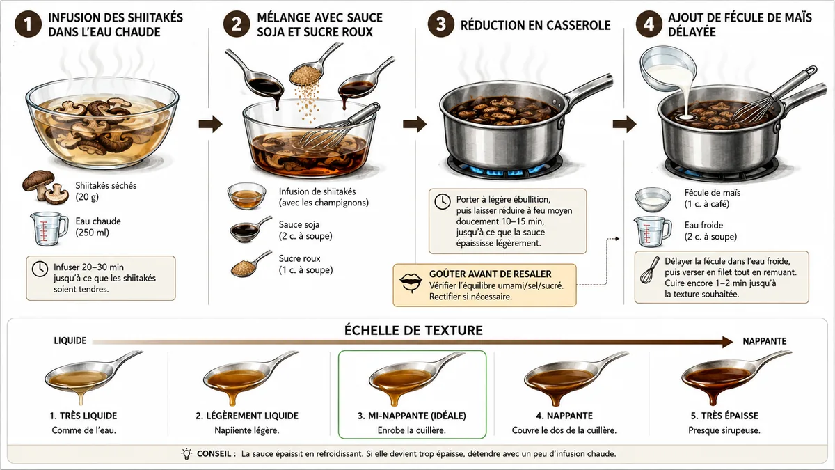 Étapes pour préparer une sauce huître végétale maison