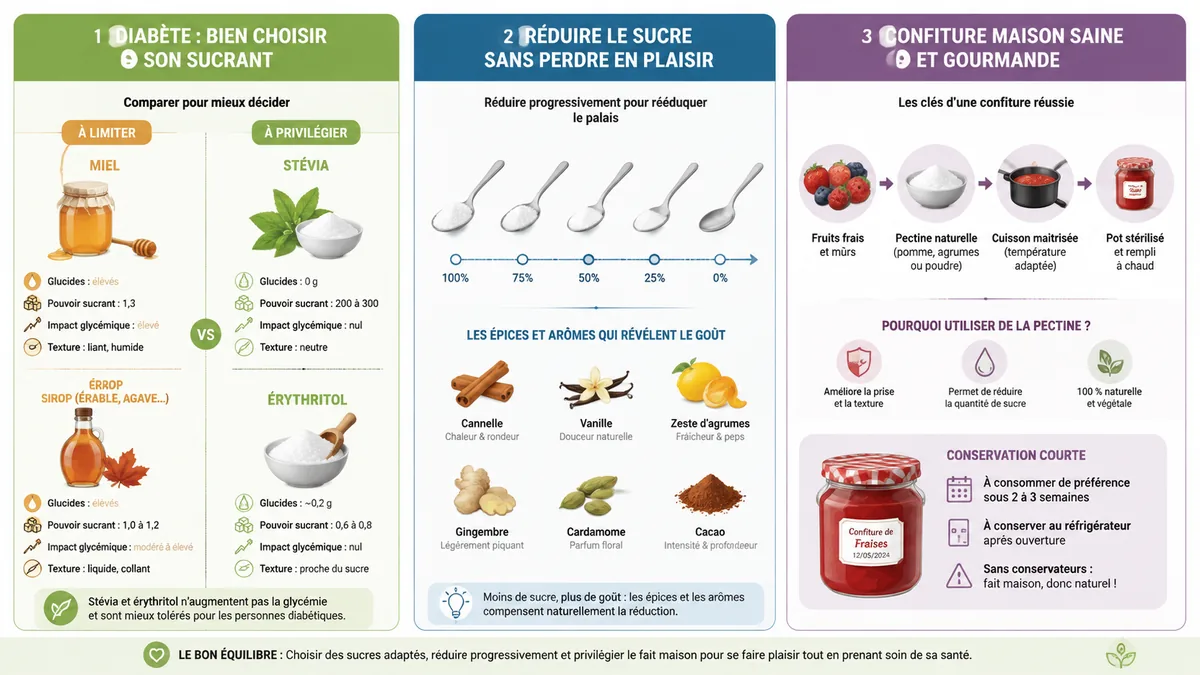 Réduction du sucre, édulcorants et confiture maison