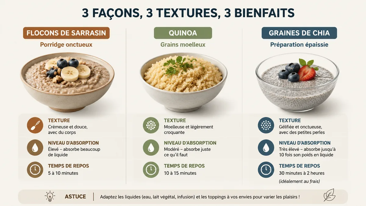 Comparatif de substituts pour porridge au petit-déjeuner