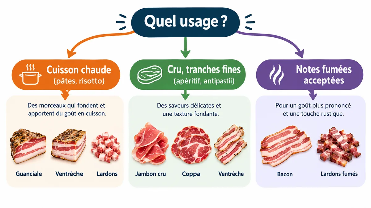 Arbre de décision pour choisir un remplaçant de la pancetta