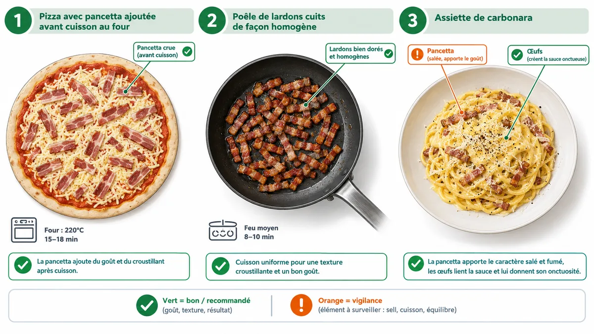 Pizza, pancetta grillée et carbonara pendant la grossesse