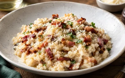 Risotto pancetta : recette crémeuse au parmesan