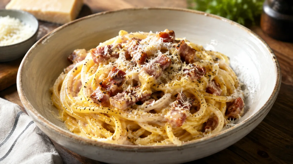 Schéma des étapes pour émulsionner une sauce carbonara