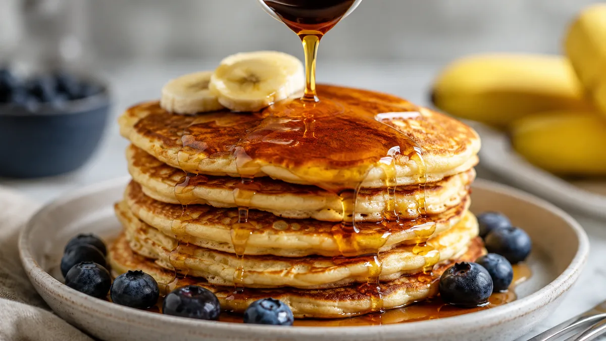 Pancakes gâteau et sauce avec différents substituts sucrants